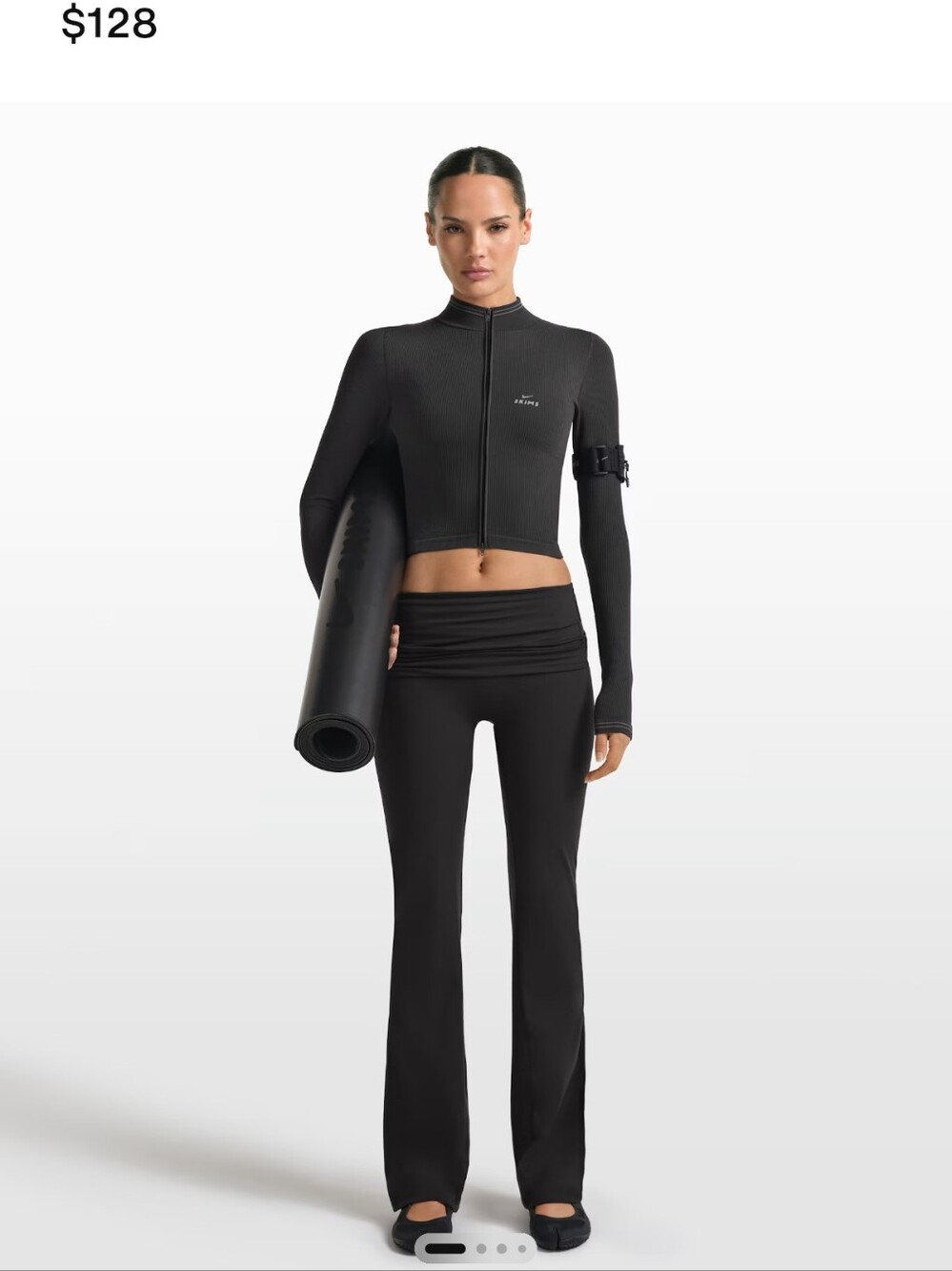 SKIMS Foldover Slim Flare Legging in Obsidian